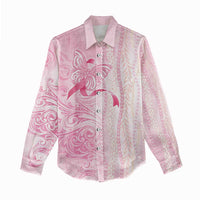 Breast Cancer Awareness Women Casual Shirt Maile Pikake Lokelani Crown Flower Lei Inspired