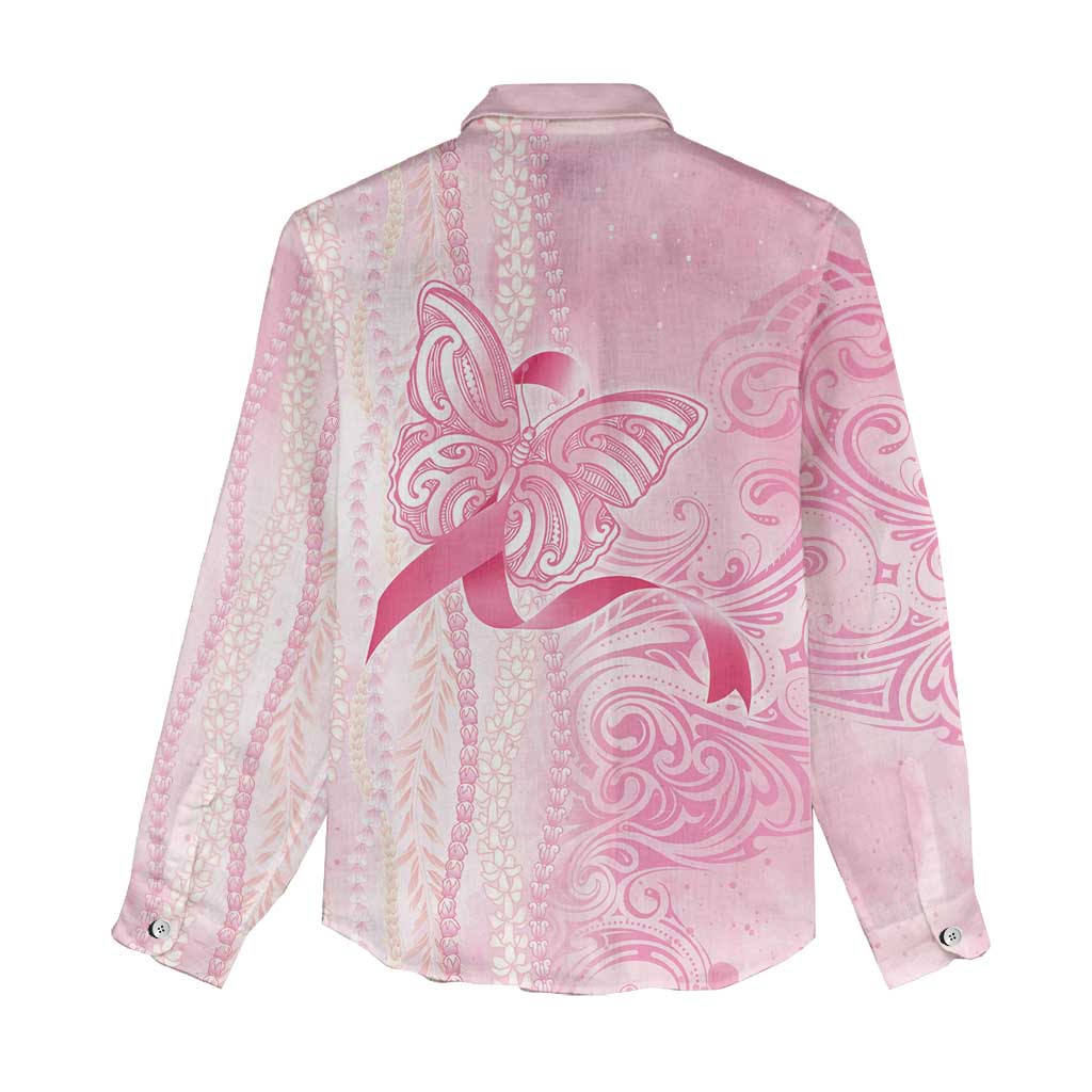 Breast Cancer Awareness Women Casual Shirt Maile Pikake Lokelani Crown Flower Lei Inspired