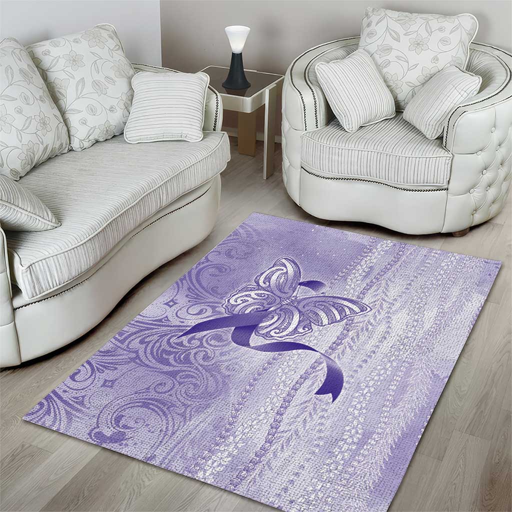 Epilepsy Awareness Area Rug Maile Pikake Lokelani Crown Flower Lei Inspired
