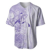 Epilepsy Awareness Baseball Jersey Maile Pikake Lokelani Crown Flower Lei Inspired LT9 Purple - Polynesian Pride