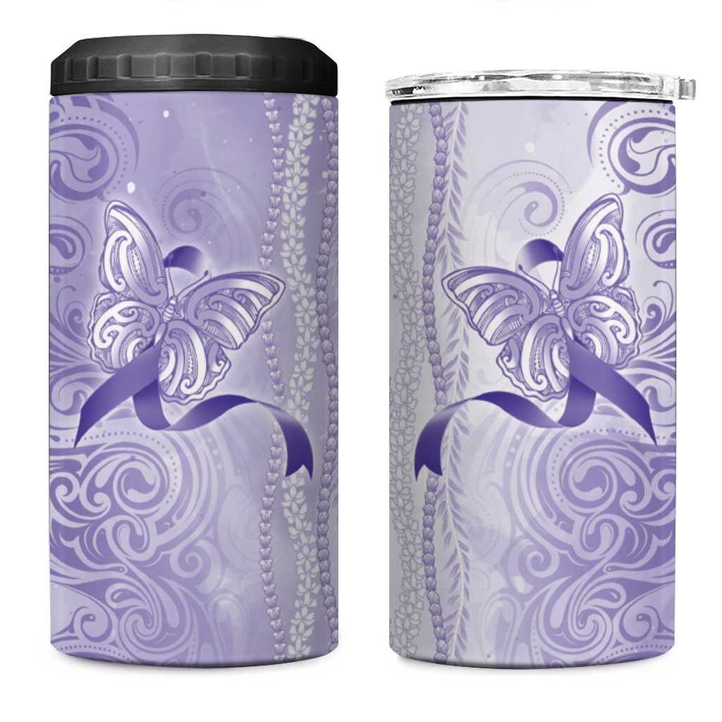 Epilepsy Awareness 4 in 1 Can Cooler Tumbler Maile Pikake Lokelani Crown Flower Lei Inspired