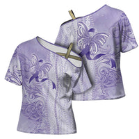 Epilepsy Awareness Cross Shoulder Shirt Maile Pikake Lokelani Crown Flower Lei Inspired