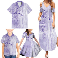Epilepsy Awareness Family Matching Summer Maxi Dress and Hawaiian Shirt Maile Pikake Lokelani Crown Flower Lei Inspired LT9 - Polynesian Pride