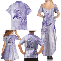 Epilepsy Awareness Family Matching Summer Maxi Dress and Hawaiian Shirt Maile Pikake Lokelani Crown Flower Lei Inspired LT9 - Polynesian Pride