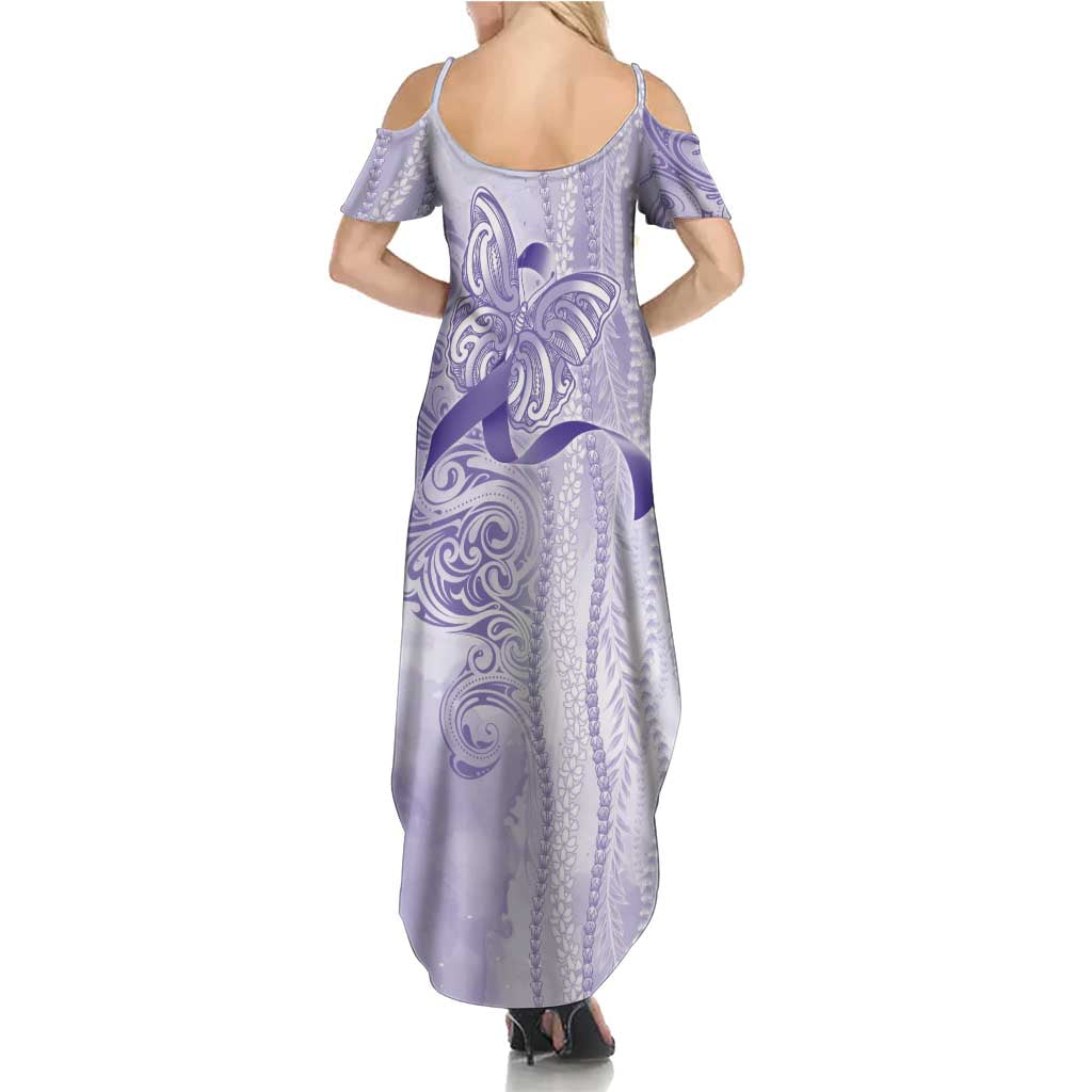 Epilepsy Awareness Family Matching Summer Maxi Dress and Hawaiian Shirt Maile Pikake Lokelani Crown Flower Lei Inspired LT9 - Polynesian Pride