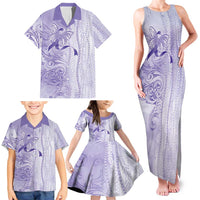 Epilepsy Awareness Family Matching Tank Maxi Dress and Hawaiian Shirt Maile Pikake Lokelani Crown Flower Lei Inspired