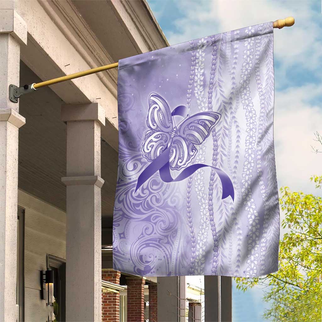 Epilepsy Awareness Garden Flag Maile Pikake Lokelani Crown Flower Lei Inspired