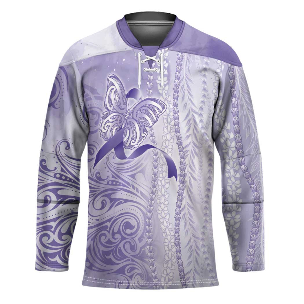 Epilepsy Awareness Hockey Jersey Maile Pikake Lokelani Crown Flower Lei Inspired