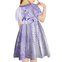 Epilepsy Awareness Kid Short Sleeve Dress Maile Pikake Lokelani Crown Flower Lei Inspired