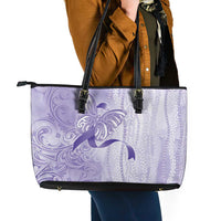 Epilepsy Awareness Leather Tote Bag Maile Pikake Lokelani Crown Flower Lei Inspired LT9 - Polynesian Pride