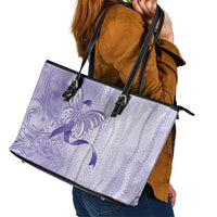 Epilepsy Awareness Leather Tote Bag Maile Pikake Lokelani Crown Flower Lei Inspired LT9 - Polynesian Pride