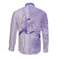 Epilepsy Awareness Long Sleeve Button Shirt Maile Pikake Lokelani Crown Flower Lei Inspired LT9 - Polynesian Pride