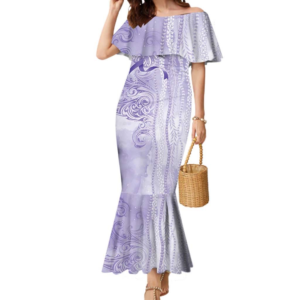 Epilepsy Awareness Mermaid Dress Maile Pikake Lokelani Crown Flower Lei Inspired