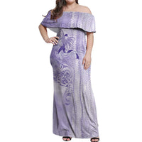 Epilepsy Awareness Off Shoulder Maxi Dress Maile Pikake Lokelani Crown Flower Lei Inspired