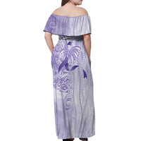 Epilepsy Awareness Off Shoulder Maxi Dress Maile Pikake Lokelani Crown Flower Lei Inspired