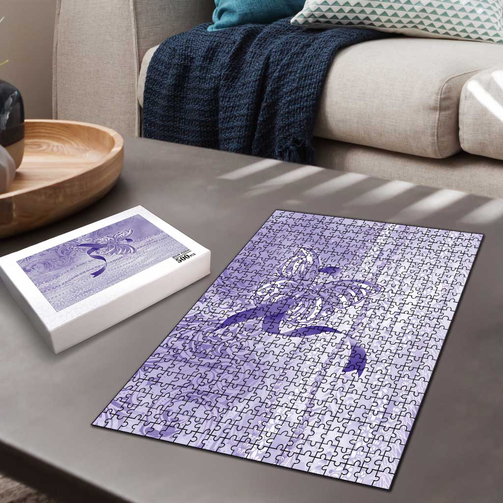 Epilepsy Awareness Puzzle Maile Pikake Lokelani Crown Flower Lei Inspired