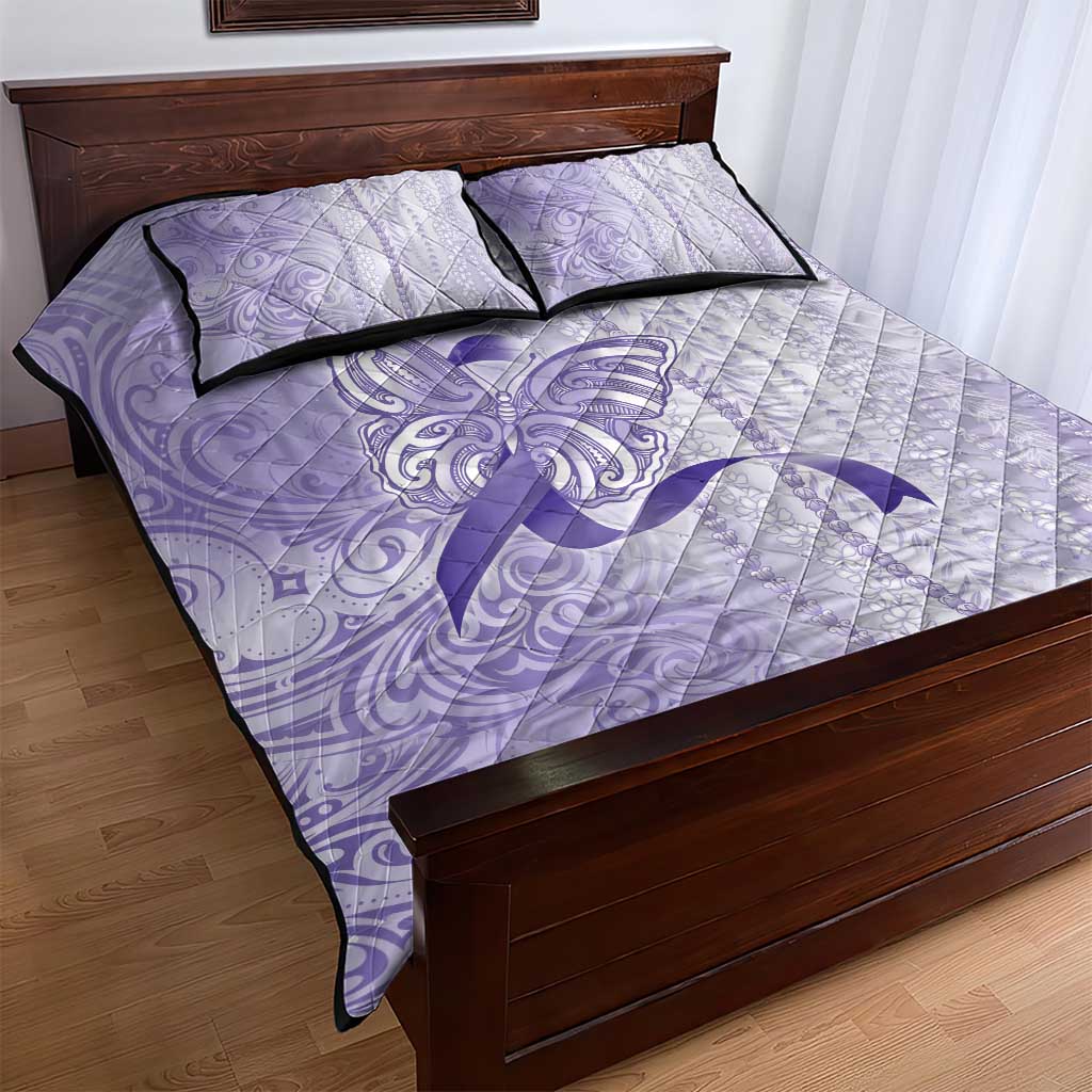 Epilepsy Awareness Quilt Bed Set Maile Pikake Lokelani Crown Flower Lei Inspired