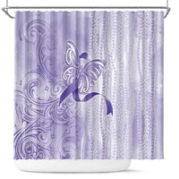 Epilepsy Awareness Shower Curtain Maile Pikake Lokelani Crown Flower Lei Inspired LT9 Purple - Polynesian Pride