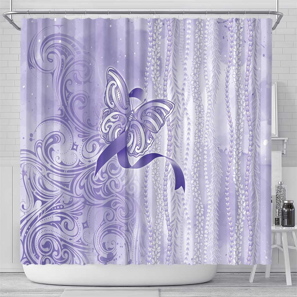 Epilepsy Awareness Shower Curtain Maile Pikake Lokelani Crown Flower Lei Inspired LT9 - Polynesian Pride