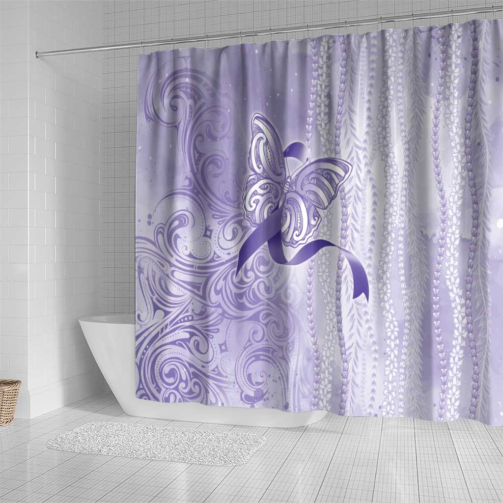 Epilepsy Awareness Shower Curtain Maile Pikake Lokelani Crown Flower Lei Inspired LT9 - Polynesian Pride