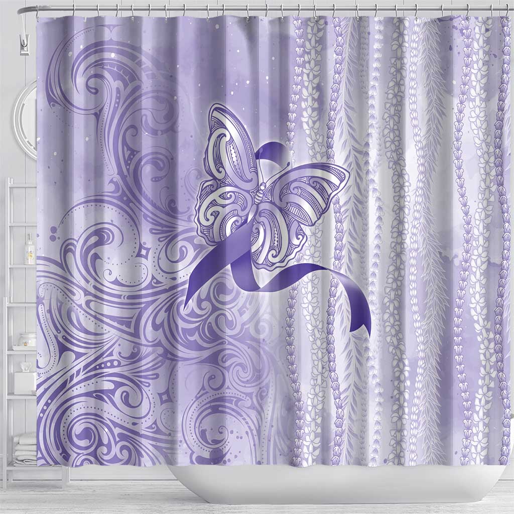 Epilepsy Awareness Shower Curtain Maile Pikake Lokelani Crown Flower Lei Inspired LT9 - Polynesian Pride