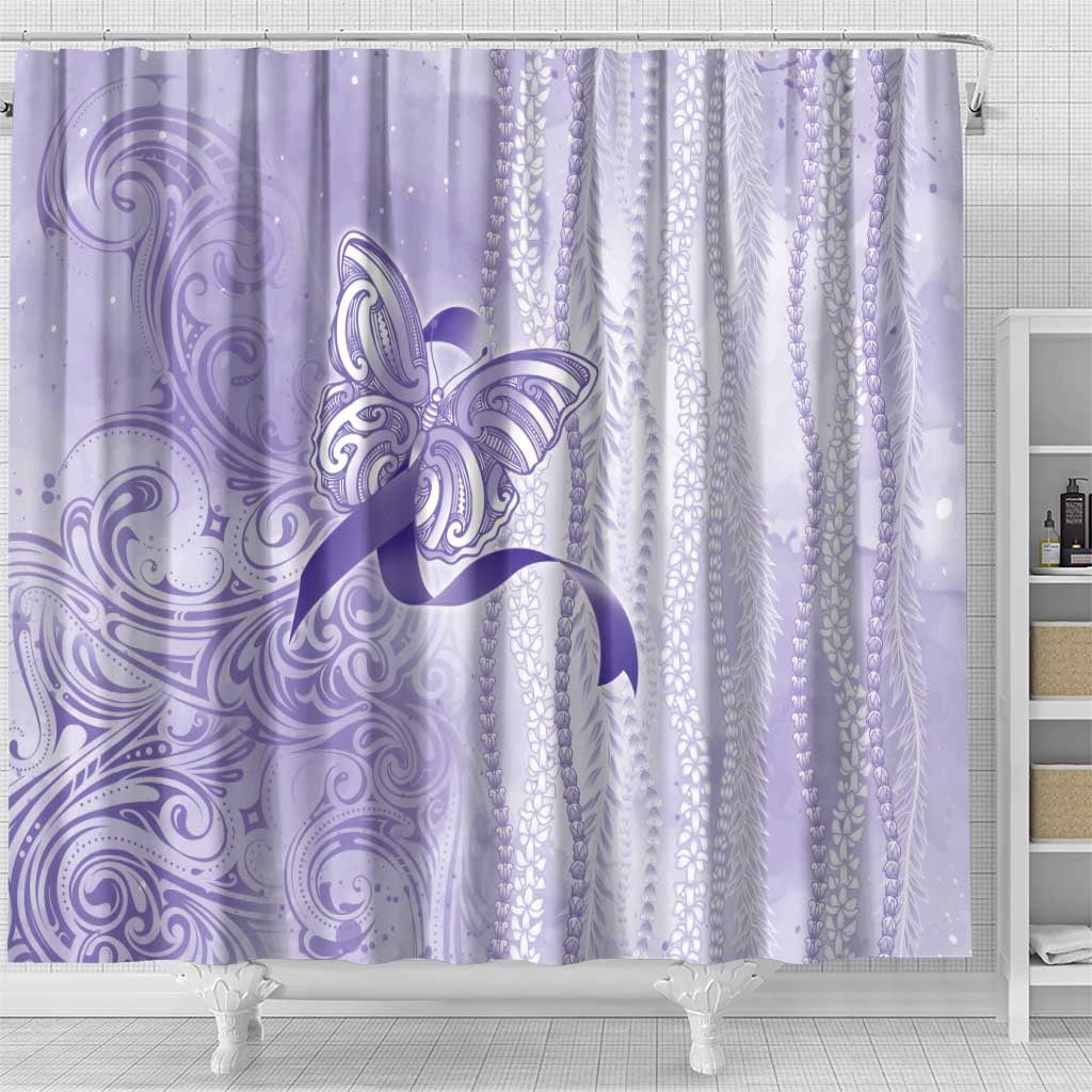 Epilepsy Awareness Shower Curtain Maile Pikake Lokelani Crown Flower Lei Inspired LT9 - Polynesian Pride