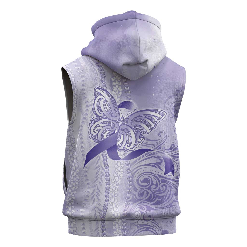 Epilepsy Awareness Sleeveless Hoodie Maile Pikake Lokelani Crown Flower Lei Inspired LT9 - Polynesian Pride