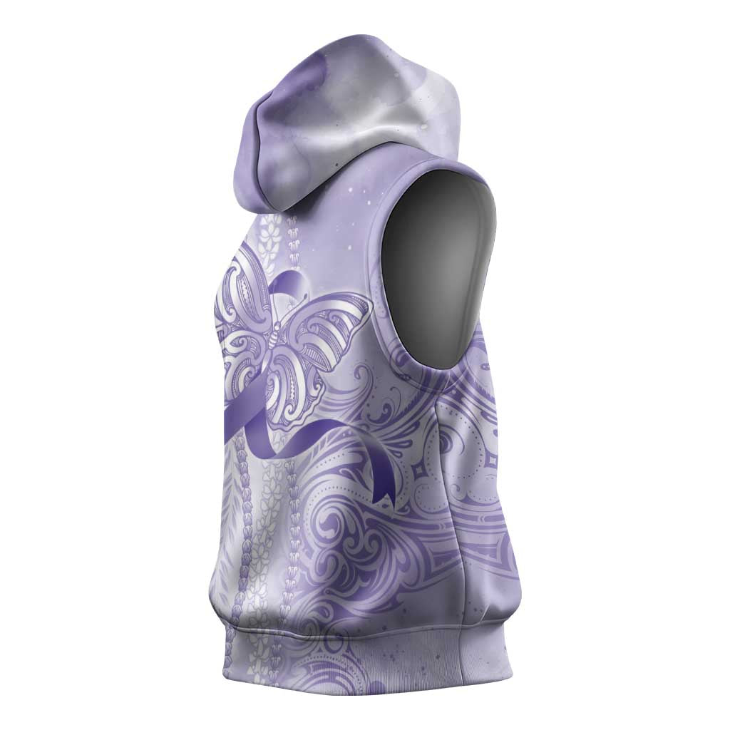 Epilepsy Awareness Sleeveless Hoodie Maile Pikake Lokelani Crown Flower Lei Inspired LT9 - Polynesian Pride