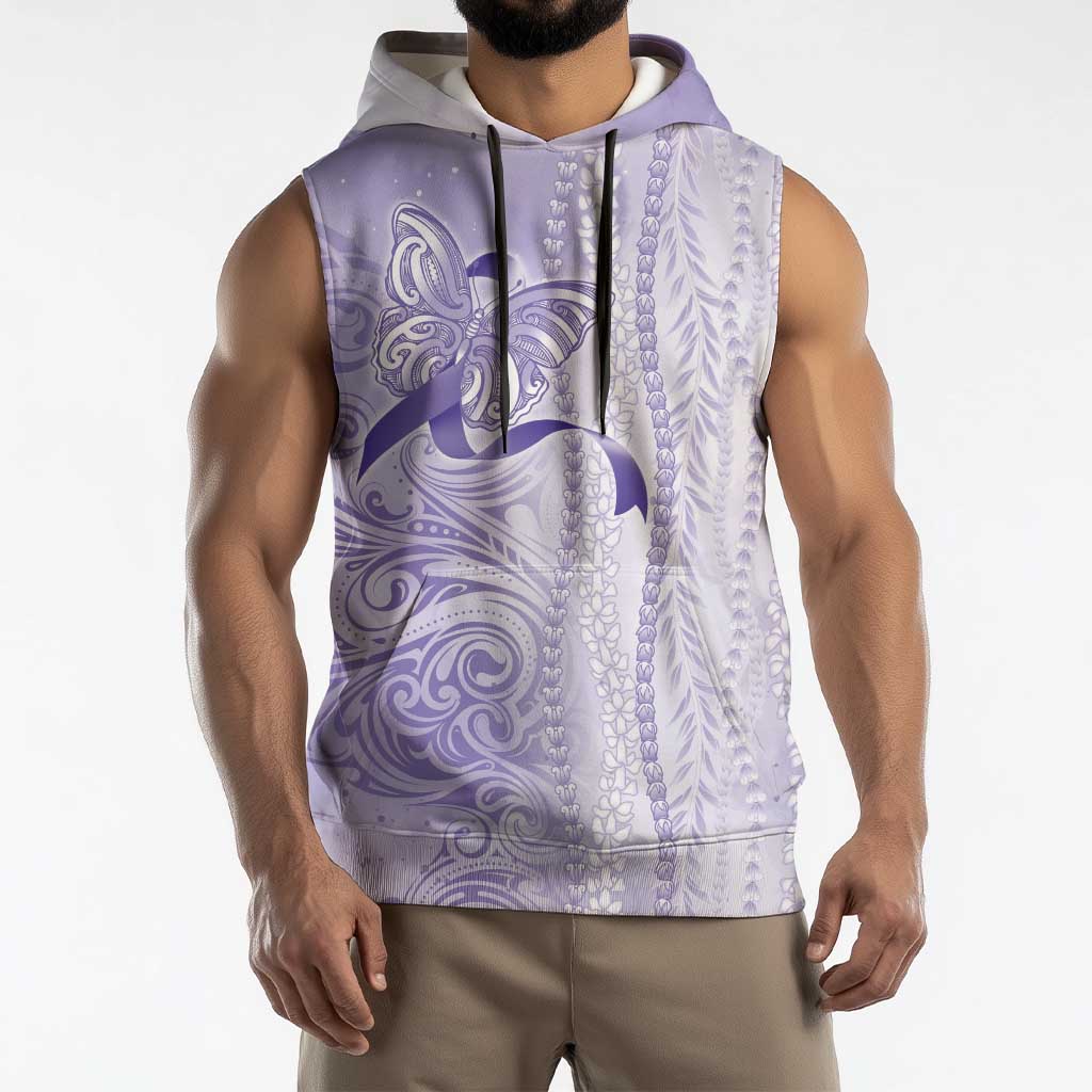 Epilepsy Awareness Sleeveless Hoodie Maile Pikake Lokelani Crown Flower Lei Inspired LT9 - Polynesian Pride