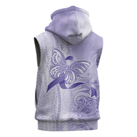 Epilepsy Awareness Sleeveless Zip Hoodie Maile Pikake Lokelani Crown Flower Lei Inspired LT9 - Polynesian Pride