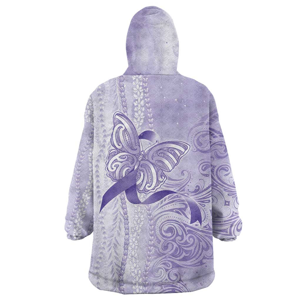 Epilepsy Awareness Wearable Blanket Hoodie Maile Pikake Lokelani Crown Flower Lei Inspired LT9 - Polynesian Pride
