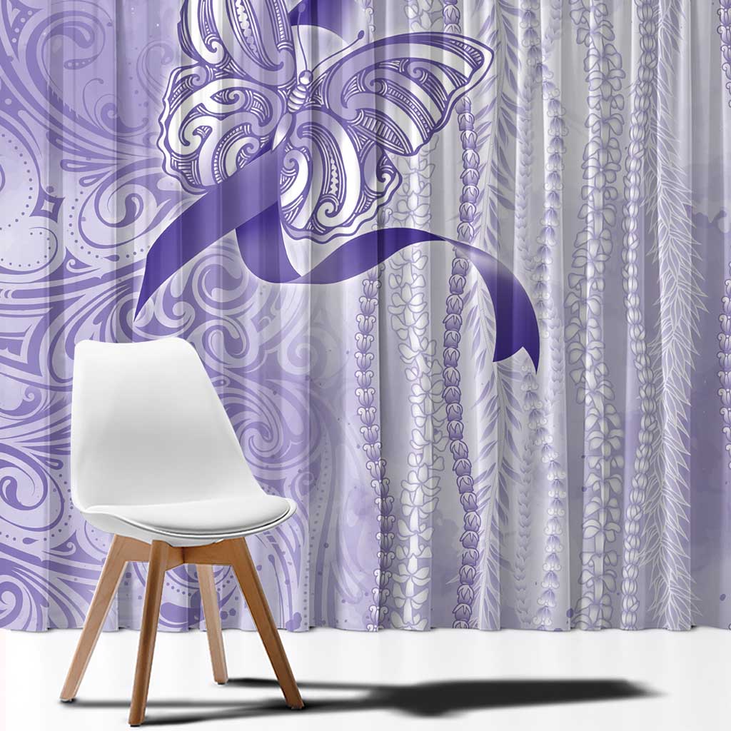 Epilepsy Awareness Window Curtain Maile Pikake Lokelani Crown Flower Lei Inspired