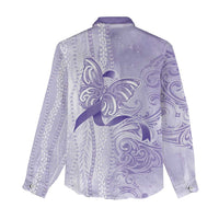 Epilepsy Awareness Women Casual Shirt Maile Pikake Lokelani Crown Flower Lei Inspired