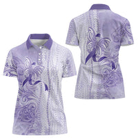 Epilepsy Awareness Women Polo Shirt Maile Pikake Lokelani Crown Flower Lei Inspired LT9 - Polynesian Pride