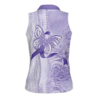 Epilepsy Awareness Women Sleeveless Polo Shirt Maile Pikake Lokelani Crown Flower Lei Inspired