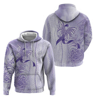 Epilepsy Awareness Zip Hoodie Maile Pikake Lokelani Crown Flower Lei Inspired