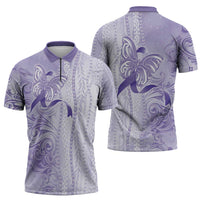 Epilepsy Awareness Zipper Polo Shirt Maile Pikake Lokelani Crown Flower Lei Inspired LT9 - Polynesian Pride