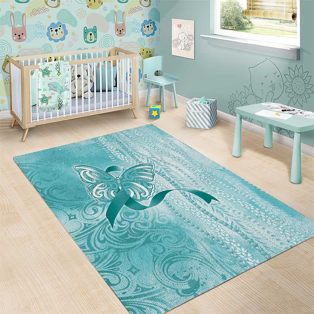 PTSD Awareness Area Rug Maile Pikake Lokelani Crown Flower Lei Inspired LT9 - Polynesian Pride