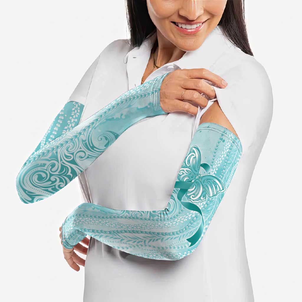 PTSD Awareness Arm Sleeves Maile Pikake Lokelani Crown Flower Lei Inspired LT9 - Polynesian Pride
