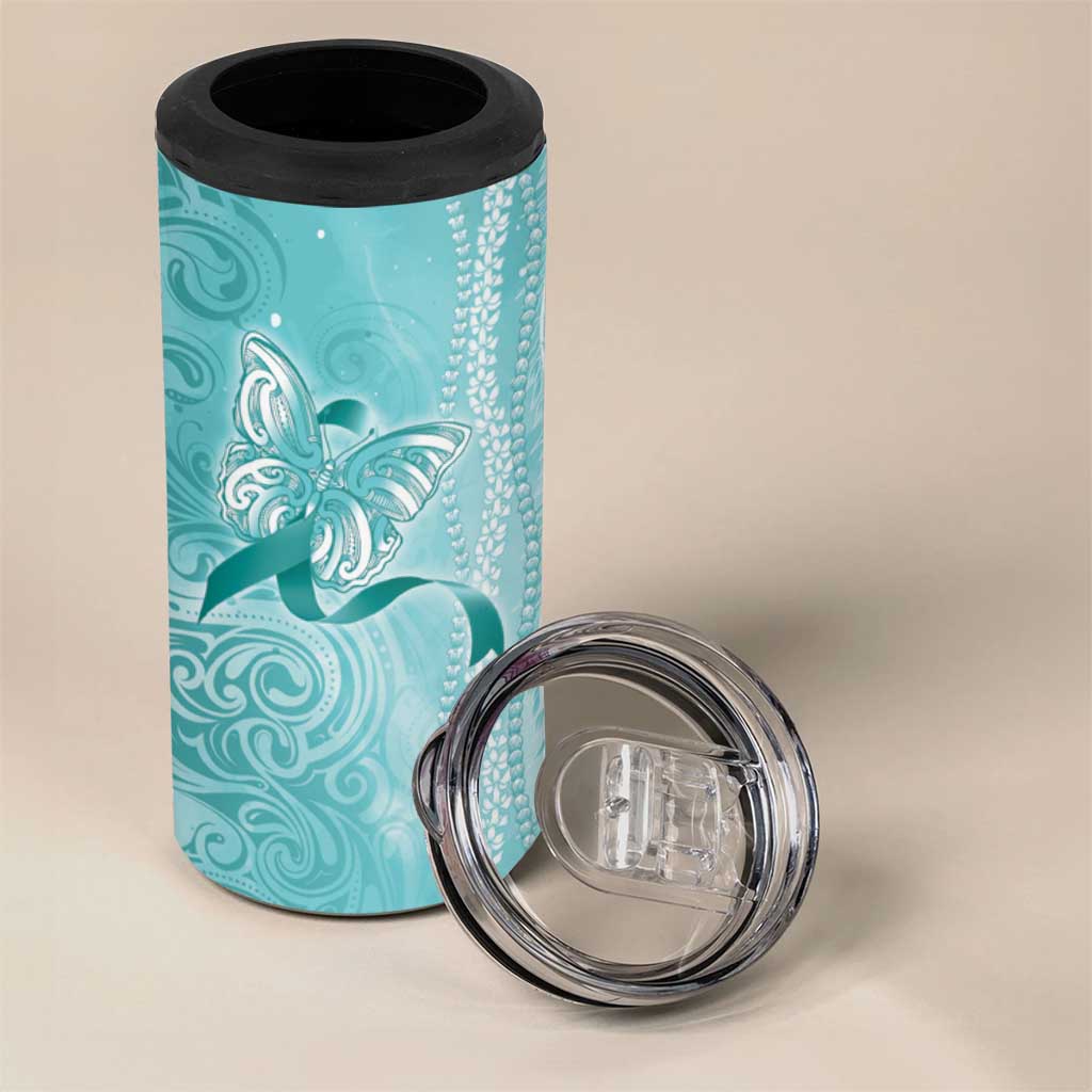 PTSD Awareness 4 in 1 Can Cooler Tumbler Maile Pikake Lokelani Crown Flower Lei Inspired LT9 - Polynesian Pride