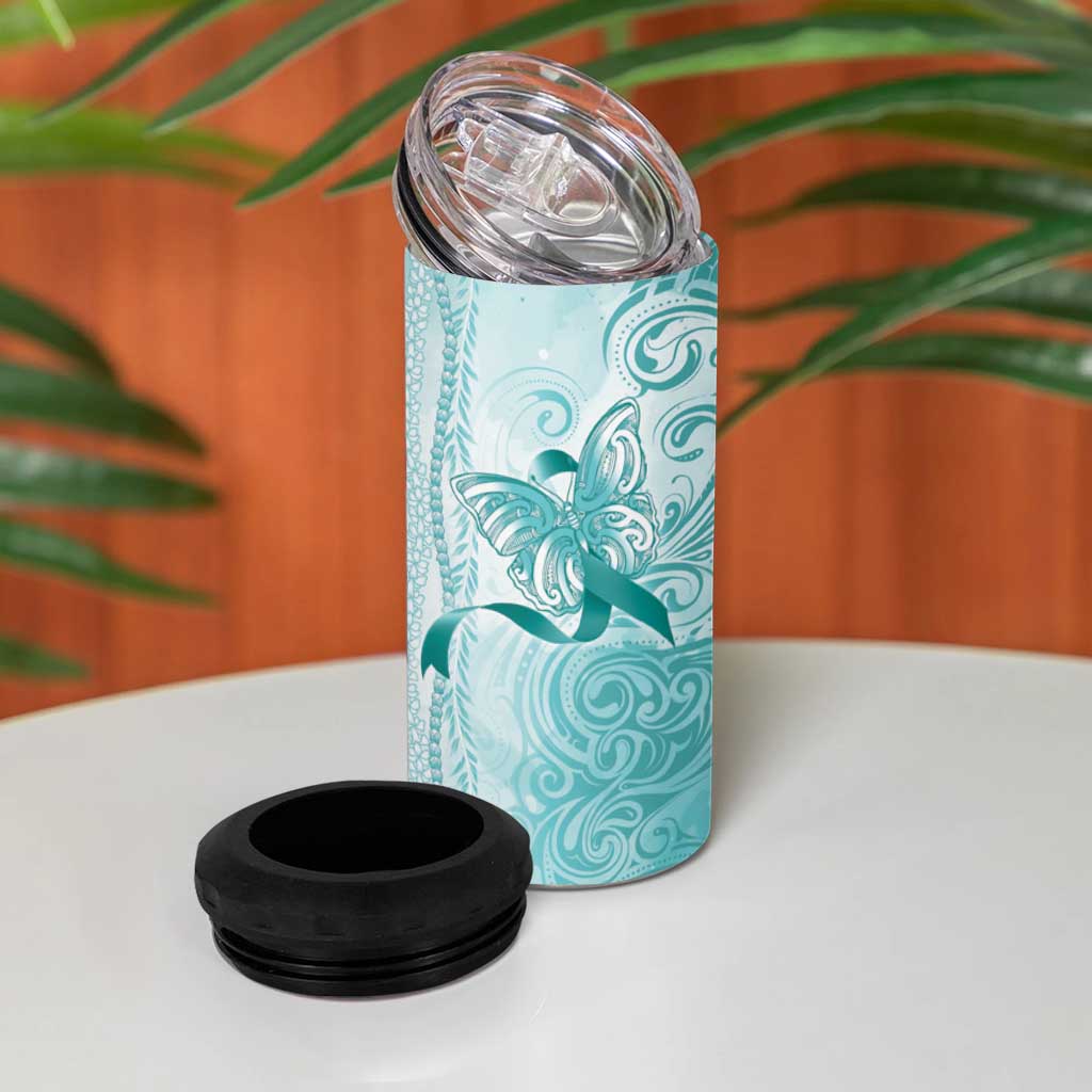 PTSD Awareness 4 in 1 Can Cooler Tumbler Maile Pikake Lokelani Crown Flower Lei Inspired LT9 - Polynesian Pride
