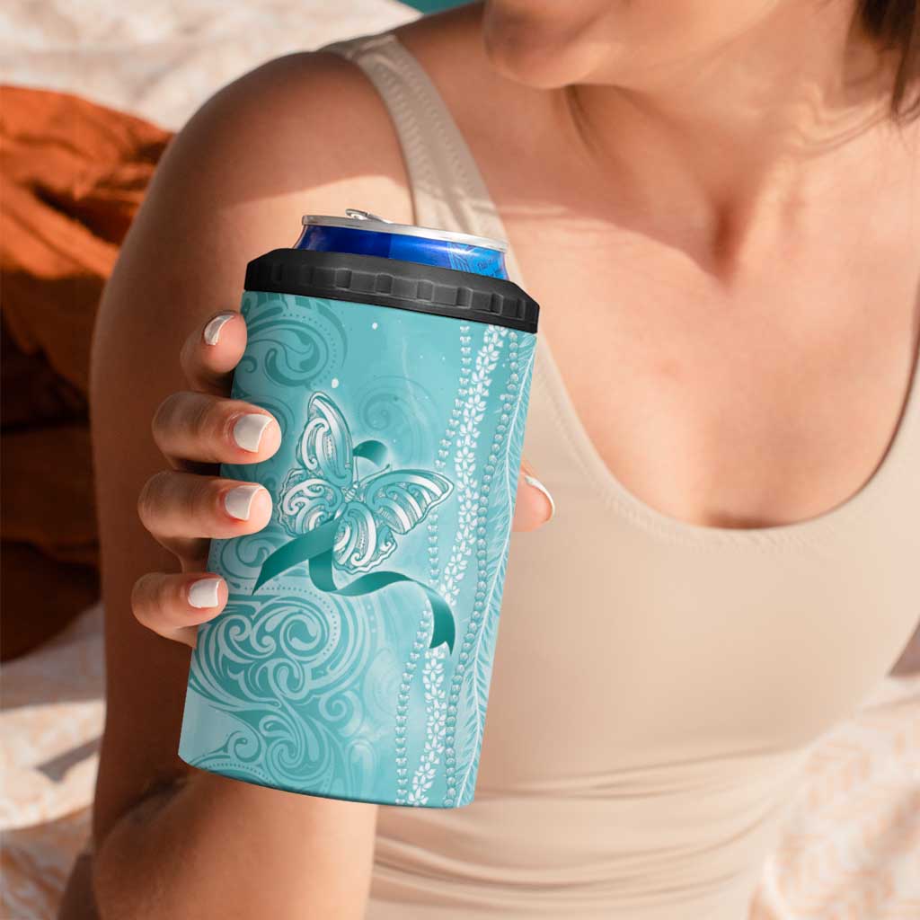 PTSD Awareness 4 in 1 Can Cooler Tumbler Maile Pikake Lokelani Crown Flower Lei Inspired LT9 - Polynesian Pride