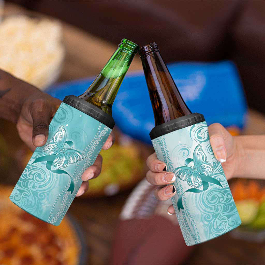 PTSD Awareness 4 in 1 Can Cooler Tumbler Maile Pikake Lokelani Crown Flower Lei Inspired LT9 - Polynesian Pride