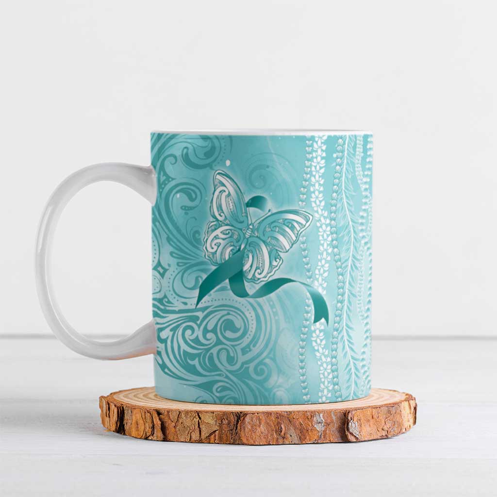 PTSD Awareness Ceramic Mug Maile Pikake Lokelani Crown Flower Lei Inspired