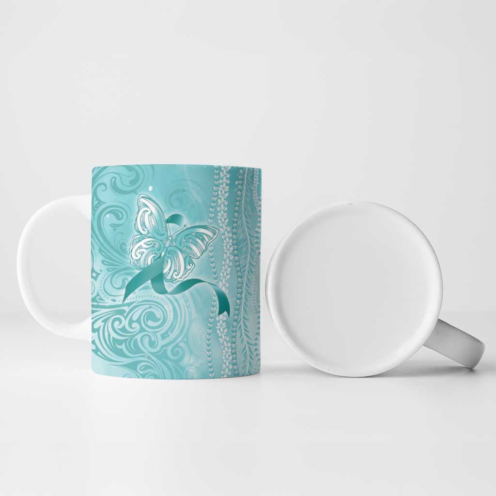 PTSD Awareness Ceramic Mug Maile Pikake Lokelani Crown Flower Lei Inspired