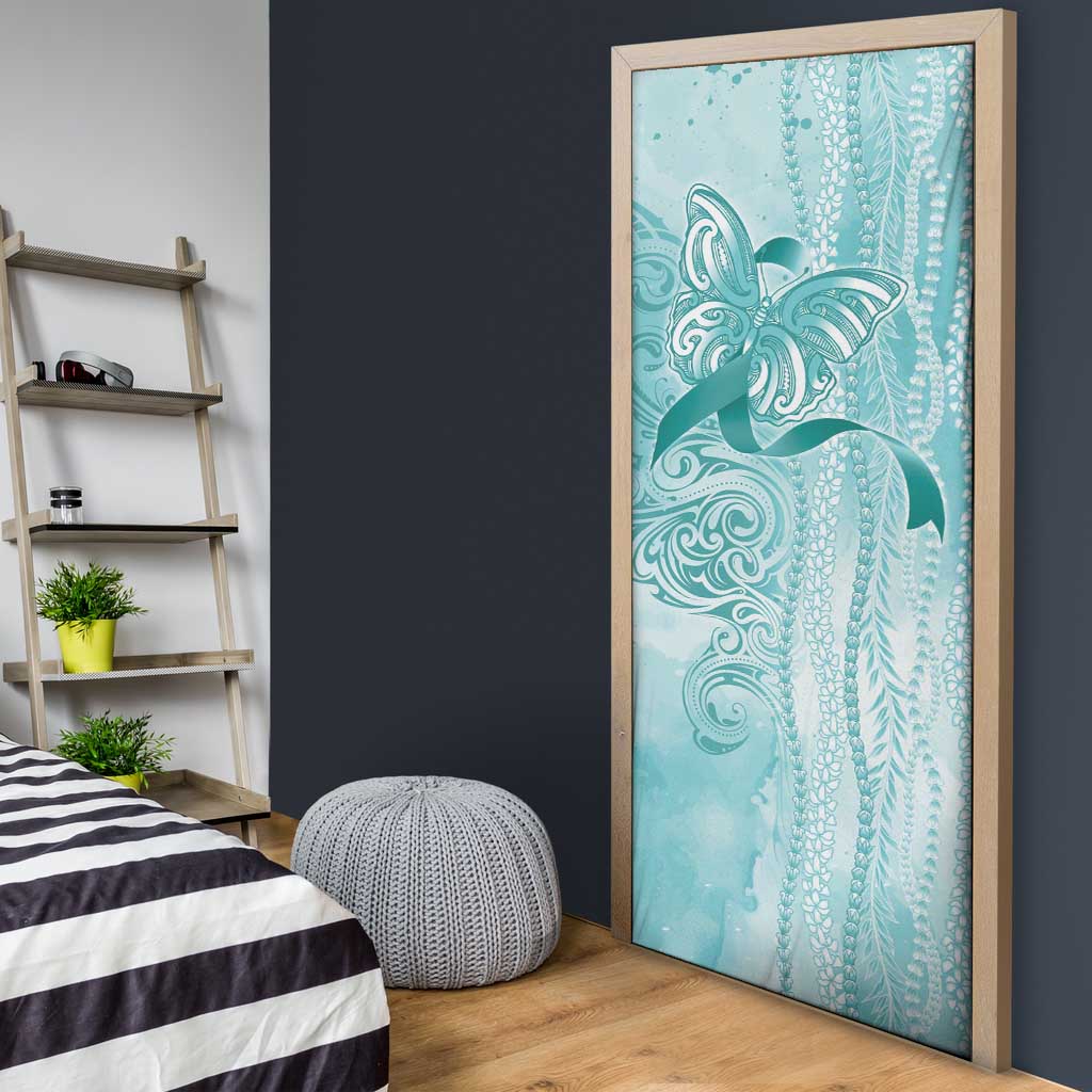 PTSD Awareness Door Cover Maile Pikake Lokelani Crown Flower Lei Inspired
