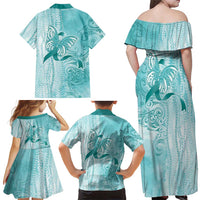 PTSD Awareness Family Matching Off Shoulder Maxi Dress and Hawaiian Shirt Maile Pikake Lokelani Crown Flower Lei Inspired LT9 - Polynesian Pride