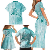 PTSD Awareness Family Matching Short Sleeve Bodycon Dress and Hawaiian Shirt Maile Pikake Lokelani Crown Flower Lei Inspired