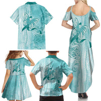 PTSD Awareness Family Matching Summer Maxi Dress and Hawaiian Shirt Maile Pikake Lokelani Crown Flower Lei Inspired