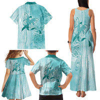 PTSD Awareness Family Matching Tank Maxi Dress and Hawaiian Shirt Maile Pikake Lokelani Crown Flower Lei Inspired